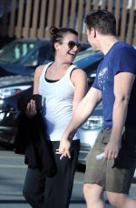 LEA MICHELE and Jonathan Groff Out for Lunch in Los Angeles