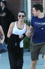 LEA MICHELE and Jonathan Groff Out for Lunch in Los Angeles