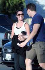 LEA MICHELE and Jonathan Groff Out for Lunch in Los Angeles