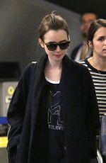 LILY COLLINS at LAX Airport in Los Angeles 1202