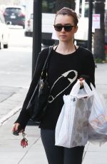 LILY COLLINS Out Shopping in West Hollywood 2002