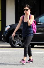 LUCY HALE in Tights leaves a Gym in West Hollywood 1102