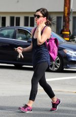 LUCY HALE in Tights leaves a Gym in West Hollywood 1102