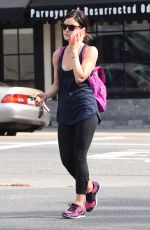 LUCY HALE in Tights leaves a Gym in West Hollywood 1102