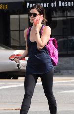 LUCY HALE in Tights leaves a Gym in West Hollywood 1102