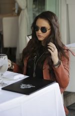 MADISON PETTIS Dinnes at Villa Blanca Restaurant in Beverly Hills