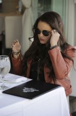 MADISON PETTIS Dinnes at Villa Blanca Restaurant in Beverly Hills