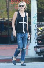 MALIN AKERMAN in Ripped Jeans Out and About in Los Angeles