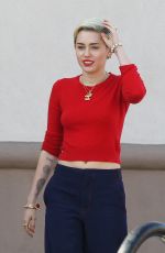 MILEY CYRUS Arrives at Trader Joe