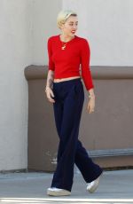 MILEY CYRUS Arrives at Trader Joe