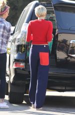 MILEY CYRUS Arrives at Trader Joe