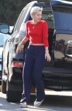 MILEY CYRUS Arrives at Trader Joe