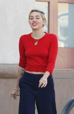 MILEY CYRUS Arrives at Trader Joe
