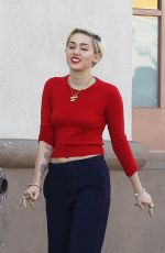 MILEY CYRUS Arrives at Trader Joe