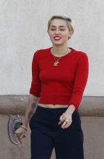 MILEY CYRUS Arrives at Trader Joe