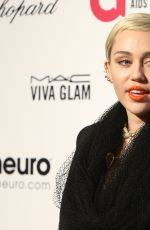 MILEY CYRUS at Elton John Aids Foundation’s Oscar Viewing Party