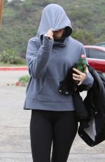 MILEY CYRUS in Tights Hiking at Runyon Canyon Park