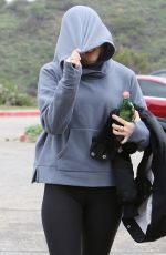 MILEY CYRUS in Tights Hiking at Runyon Canyon Park