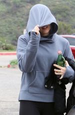 MILEY CYRUS in Tights Hiking at Runyon Canyon Park