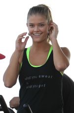 NINA AGDAL at Supersweat Redbike Spinning Event in Miami