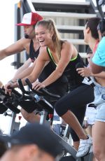 NINA AGDAL at Supersweat Redbike Spinning Event in Miami