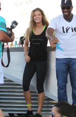 NINA AGDAL at Supersweat Redbike Spinning Event in Miami