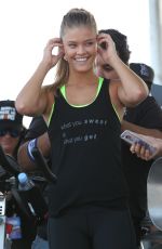 NINA AGDAL at Supersweat Redbike Spinning Event in Miami