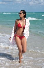 PADMA LAKSHMI in Bikini at a Beach in Miami