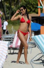 PADMA LAKSHMI in Bikini at a Beach in Miami