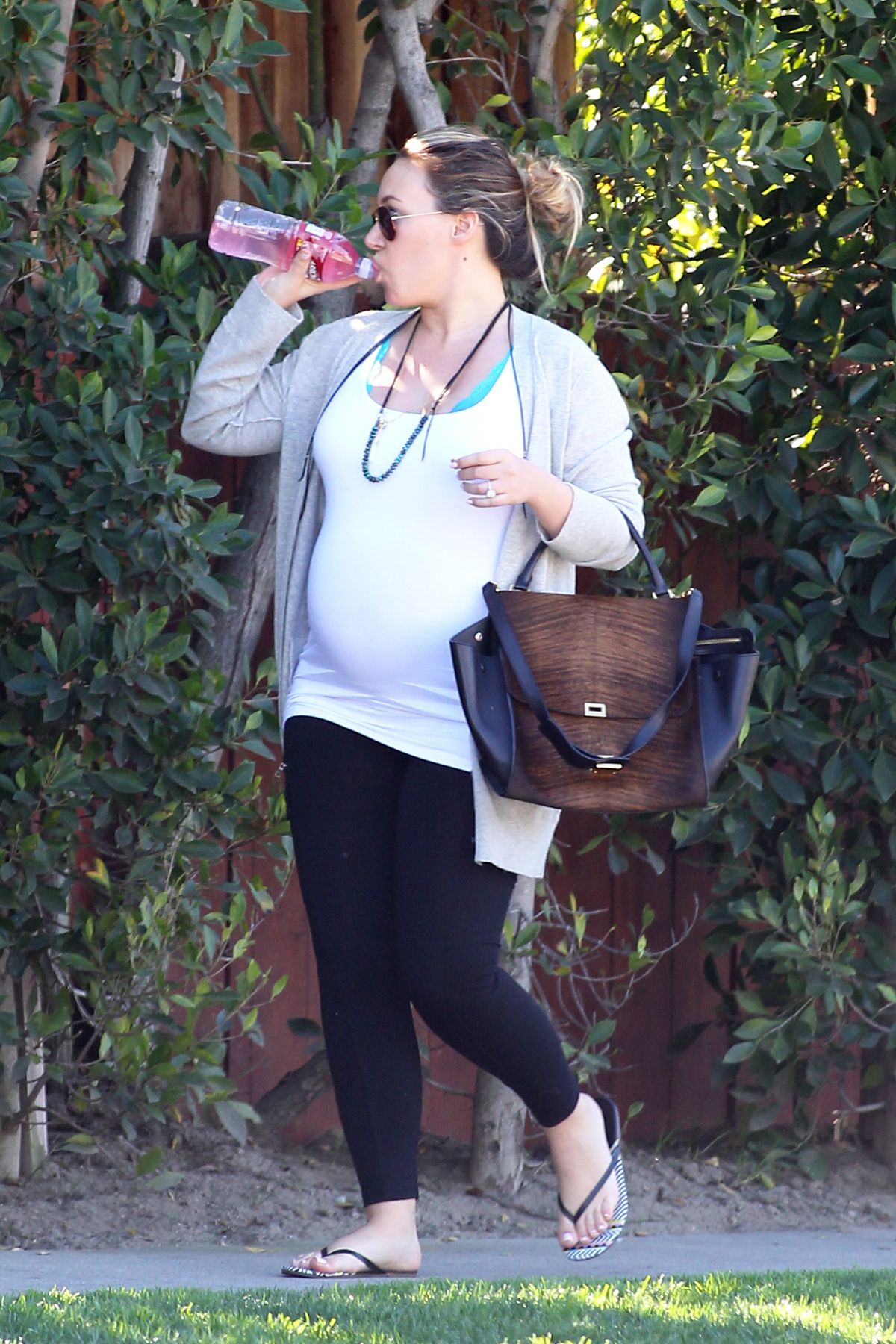 Pregnant HAYLIE DUFF Out and About in Los Angeles.