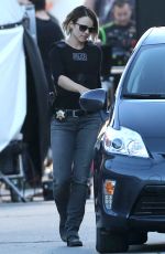 RACHEL MCADAMS on the Set of True Detective in Los Angeles