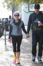 REESE WITHERSPOON in Leggings Out and About in Santa Monica 0602