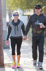 REESE WITHERSPOON in Leggings Out and About in Santa Monica 0602