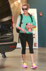 REESE WITHERSPOON in Tights Leaves a Gym in Santa Monica 2002