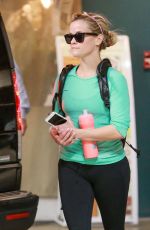 REESE WITHERSPOON in Tights Leaves a Gym in Santa Monica 2002
