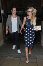 RHIAN SUGDEN Arrives at Rosso Restaurant in Manchester