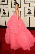 RIHANNA at 2015 Grammy Awards in Los Angeles