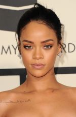 RIHANNA at 2015 Grammy Awards in Los Angeles