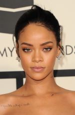 RIHANNA at 2015 Grammy Awards in Los Angeles