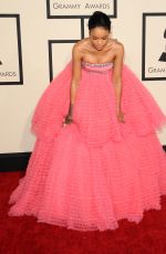 RIHANNA at 2015 Grammy Awards in Los Angeles
