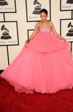 RIHANNA at 2015 Grammy Awards in Los Angeles
