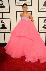 RIHANNA at 2015 Grammy Awards in Los Angeles