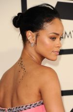 RIHANNA at 2015 Grammy Awards in Los Angeles