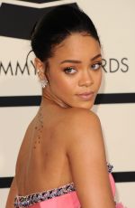 RIHANNA at 2015 Grammy Awards in Los Angeles
