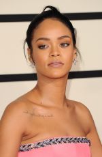 RIHANNA at 2015 Grammy Awards in Los Angeles