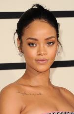 RIHANNA at 2015 Grammy Awards in Los Angeles