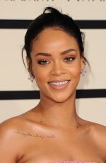 RIHANNA at 2015 Grammy Awards in Los Angeles
