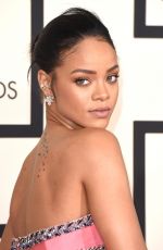 RIHANNA at 2015 Grammy Awards in Los Angeles