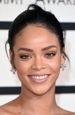 RIHANNA at 2015 Grammy Awards in Los Angeles