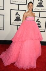 RIHANNA at 2015 Grammy Awards in Los Angeles